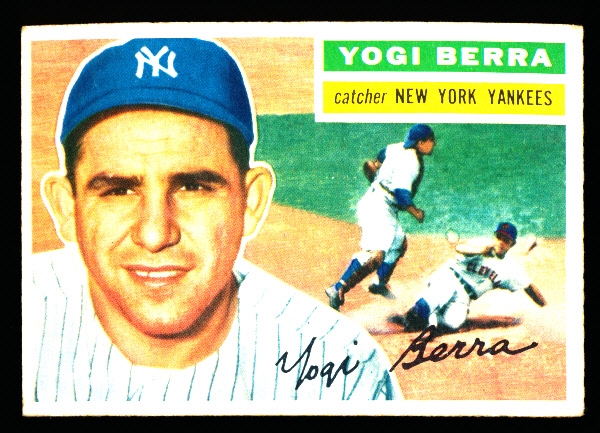 1956 Topps Baseball- #110 Yogi Berra, Yankees- Gray Back