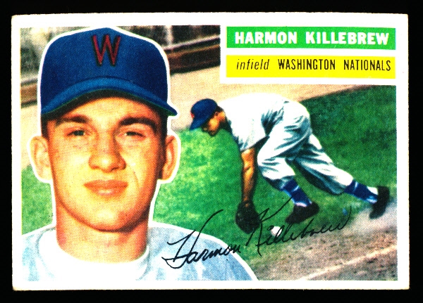 1956 Topps Baseball- #164 Harmon Killebrew, Washington- Gray Back