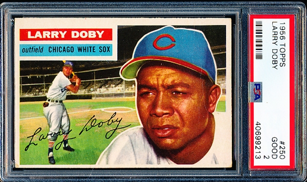 1956 Topps Baseball- #250 Larry Doby, White Sox- PSA Good 2