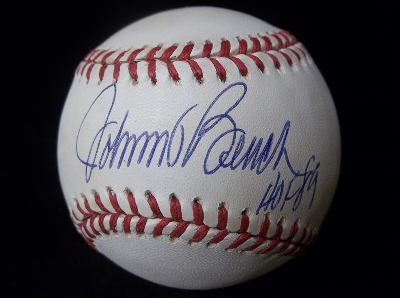 Autographed & Inscribed Johnny Bench Official NL MLB Baseball