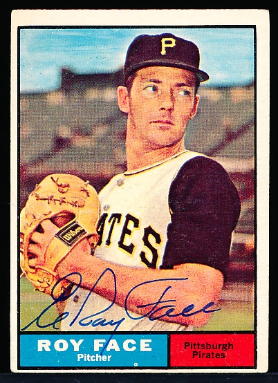 Autographed 1961 Topps Baseball #370 Roy Face, Pirates