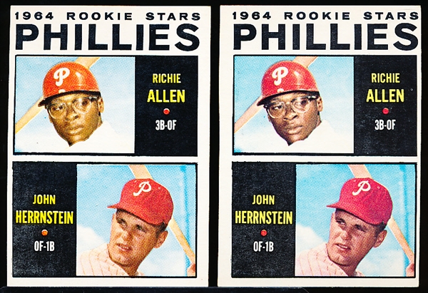 1964 Topps Bb- #243 Richie Allen RC- 2 Cards