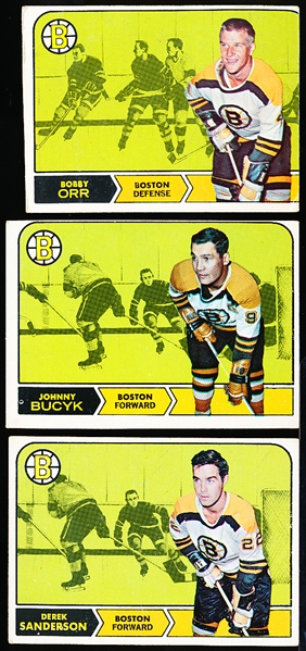 1968-69 Topps Hockey- 10 Diff Boston Bruins