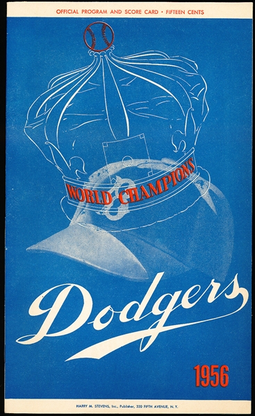 1956 Brooklyn Dodgers Baseball Program vs. Philadelphia Phillies