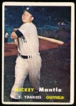 1957 Topps Baseball- #95 Mickey Mantle, Yankees