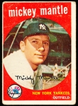 1959 Topps Baseball- #10 Mickey Mantle, Yankees