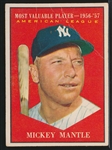 1961 Topps Baseball- #475 Mickey Mantle MVP