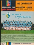 1965 AFL Championship Football Program- Buffalo Bills @ San Diego Chargers