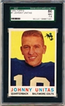 1959 Topps Bb- #1 Johnny Unitas, Colts- SGC 86 (NM+ 7.5)