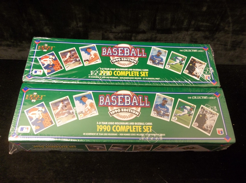 1990 Upper Deck Baseball- 2 Factory Sealed Sets- 800 Cards Each