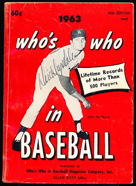 Autographed 1963 MLB Who’s Who in Baseball- by Cover Subject Don Drysdale