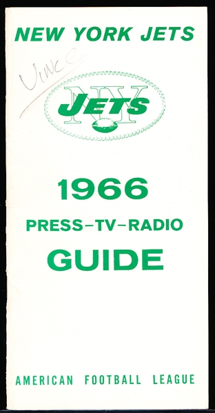 1966 New York Jets AFL Media Guide