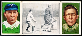 1912 T202 Hassan Triple Folder Baseball- “Harry Lord at Third”- Jos. B. Tinker (Cubs)/ Edgar Lennox (Cubs)