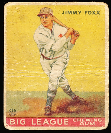 1933 Goudey Baseball- #29 Jimmy Foxx, Phila A’s