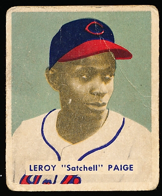 1949 Bowman Baseball- #224 Leroy “Satchell” Paige, Cleveland Indians- Rookie Card! – Hi#