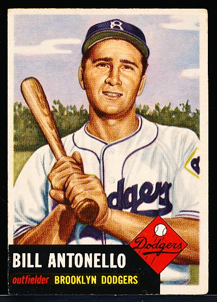 1953 Topps Baseball- #272 Bill Antonello, Dodgers- Hi#