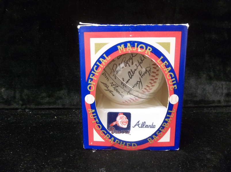 1982 Atlanta Braves Team Stamped Gift Shop Signature Baseball- 27 Stamped Signatures