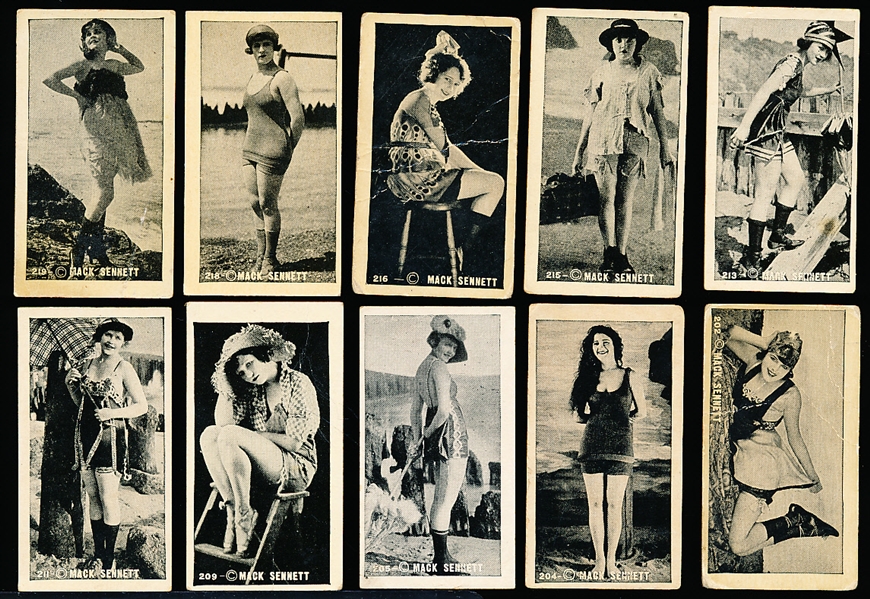 1920’s Tobacco Products Corp. Strollers Cigarettes “Mack Sennett” Actress Cards (T85 Type 2C)- 10 Diff