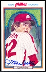 Autographed 1983 Philadelphia Phillies MLB 100th Anniversary Postcard #9 Steve Carlton