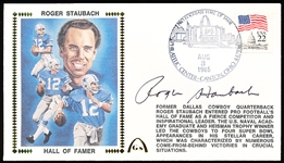 Autographed August 3, 1985 Gateway Postal Cachet NFL- Roger Staubach Hall of Famer