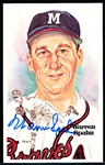 Autographed 1981 Perez-Steele BB HOF Postcard #139 Warren Spahn