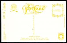 Autographed 1981 Perez-Steele BB HOF Postcard #139 Warren Spahn