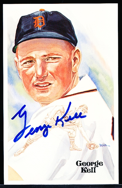 Autographed 1983 Perez-Steele BB HOF Postcard #182 George Kell