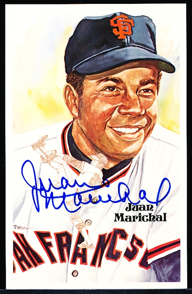 Autographed 1983 Perez-Steele BB HOF Postcard #183 Juan Marichal