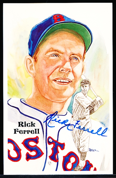 Autographed 1985 Perez-Steele BB HOF Postcard #187 Rick Ferrell