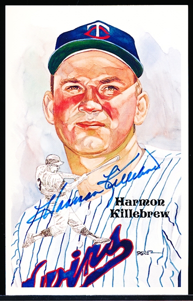 Autographed 1985 Perez-Steele BB HOF Postcard #188 Harmon Killebrew