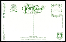 Autographed 1985 Perez-Steele BB HOF Postcard #190 Lou Brock