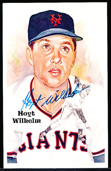 Autographed 1985 Perez-Steele BB HOF Postcard #193 Hoyt Wilhelm