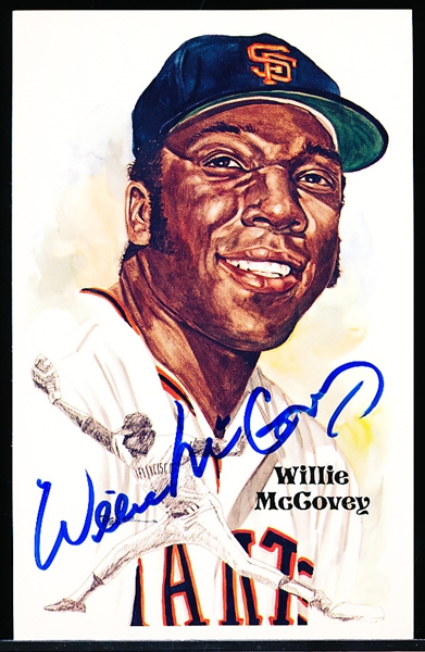 Autographed 1987 Perez-Steele BB HOF Postcard #196 Willie McCovey