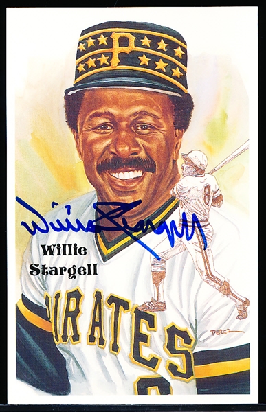 Autographed 1989 Perez-Steele BB HOF Postcard #200 Willie Stargell