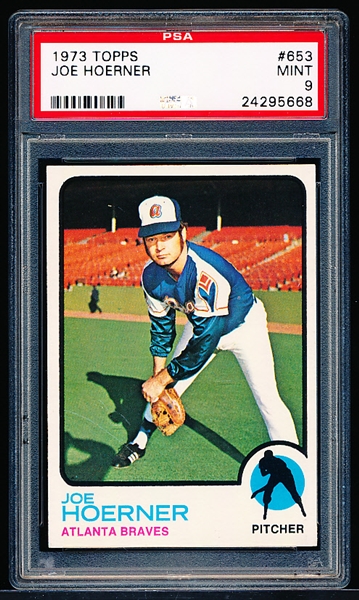 1973 Topps Baseball-Hi#- #653 Joe Hoerner, Atlanta Braves  - PSA Mint 9 