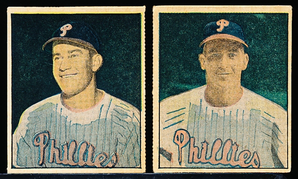 1951 Berk Ross Baseball- 2 Diff Phillies