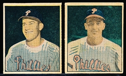 1951 Berk Ross Baseball- 2 Diff Phillies