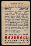 1951 Bowman Bb- #50 Johnny Mize, Yankees