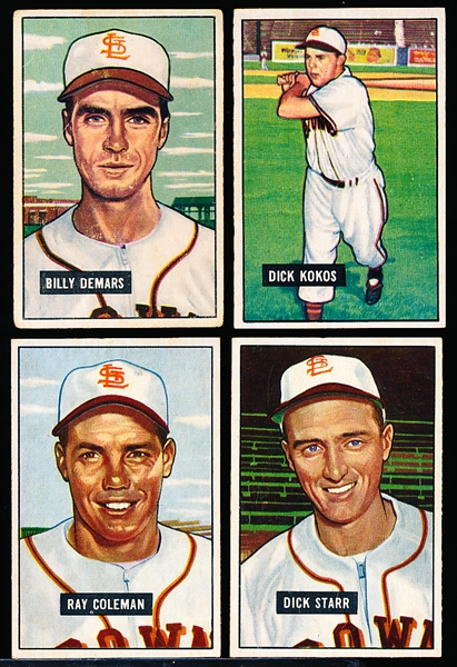 1951 Bowman Bb- 4 Diff St. Louis Browns
