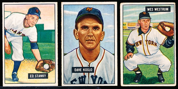 1951 Bowman Bb- 3 Diff NY Giants