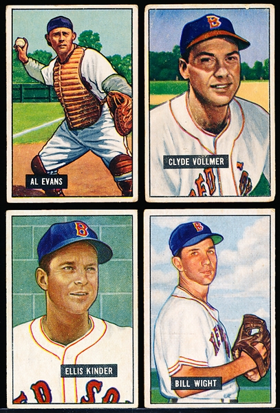 1951 Bowman Bb- 4 Diff Boston Red Sox