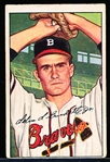 1952 Bowman Bb- #244 Lew Burdette, Braves-RC