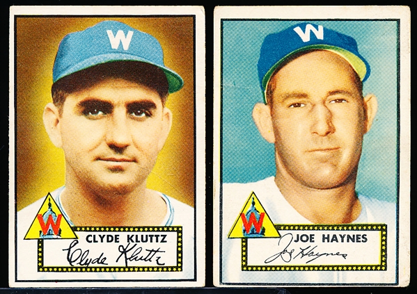 1952 Topps Baseball- 2 Diff Washington Senators