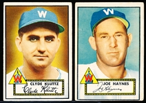 1952 Topps Baseball- 2 Diff Washington Senators