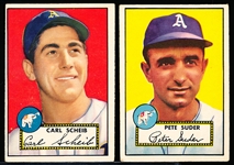 1952 Topps Baseball- 2 Diff Philadelphia A’s