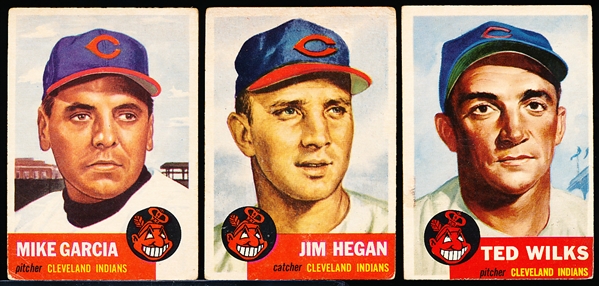 1953 Topps Baseball- 3 Diff Cleveland Indians