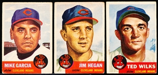 1953 Topps Baseball- 3 Diff Cleveland Indians
