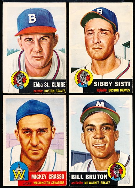 1953 Topps Baseball- 4 Diff