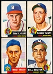 1953 Topps Baseball- 4 Diff