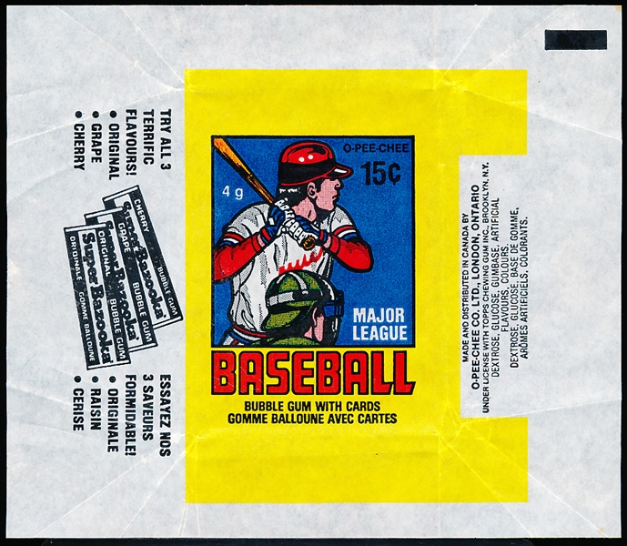 1979 O-Pee-Chee Baseball- Six 15 Cent Wrappers